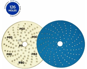 Круг абразивный Exp Blue Ceramic Paper Р120, Flow Multi-Air, 126 отв, 150мм /25