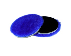 Полировальник A302  BLUE AGGRESSIVE MERINO LAMBSWOOL 130мм на тонком интерфейсе (ворс 23мм) BMLF-130