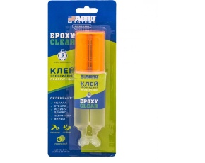 Клей эпоксидный ABRO прозрачный в шприце 25мл EC-330-RE/в кор.12