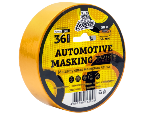 Лента малярная маскирующая LERATON желтая 36мм