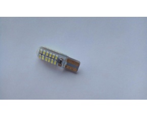 T10 (W2,1-9,5d) белая, 24 SMD 3014 диода, СИЛИКОН, (б/цокольная) 12V Автолампа светодиодная