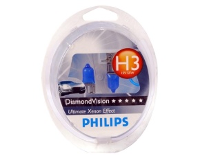 H3 (55) PK22s DIAMOND VISION 5000K  (евробокс 2шт) 12V PHILIPS /1/10 Автолампа