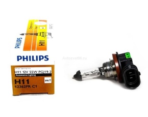 H11 (55) PGJ19-2 +30% 12V PHILIPS /1/50 Автолампа СТОП ЦЕНА