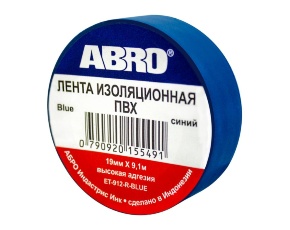 Изолента  ABRO ЕТ-912 синяя 19мм х 9,1м  /в уп.10 /в кор.500