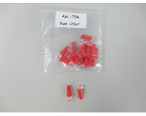 T5(W2.0-4.6d) красная, конус(б/цокольная) 12V Лампа светодиодная**