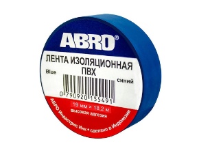 Изолента  ABRO ЕТ-912 синяя 19мм х 18,2м  /в уп.10