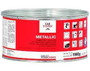 Шпатлевка Carsystem  METALLIC с алюминием серебристая 2кг 127911  /6 ***