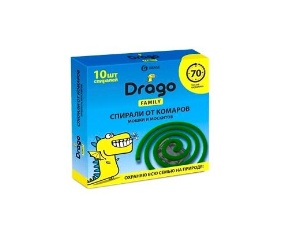 Средство инсект. GraSS Drago "Спираль от комаров-эффект"  (10 спиралей) СТОП ЦЕНА